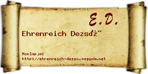 Ehrenreich Dezső névjegykártya